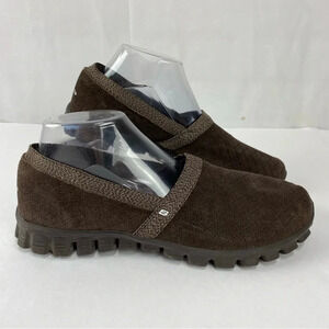 Skechers Womens 11 Brown Quilted Microsuede Slip On Loafers Shoes